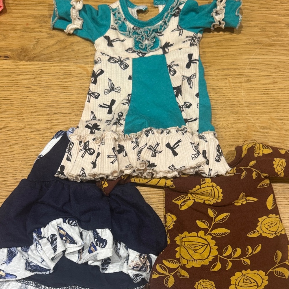 Colorful American girl doll Dress Set with Floral and Bird Patterns